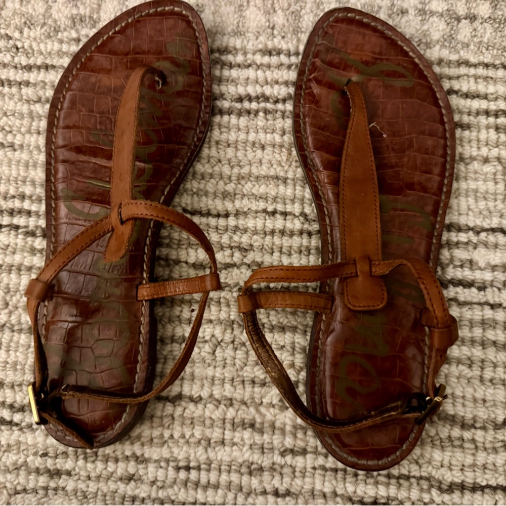 Sam Edelman Brown Gigi Thong Sandals